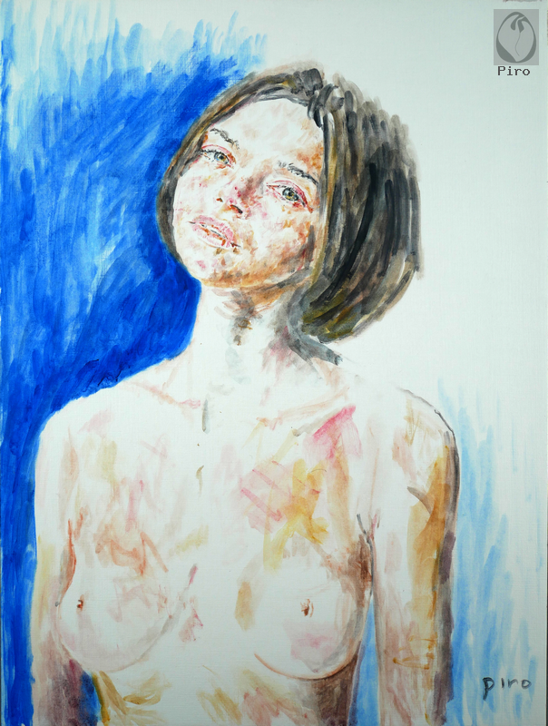 oil on paper - olio su carta di Piro